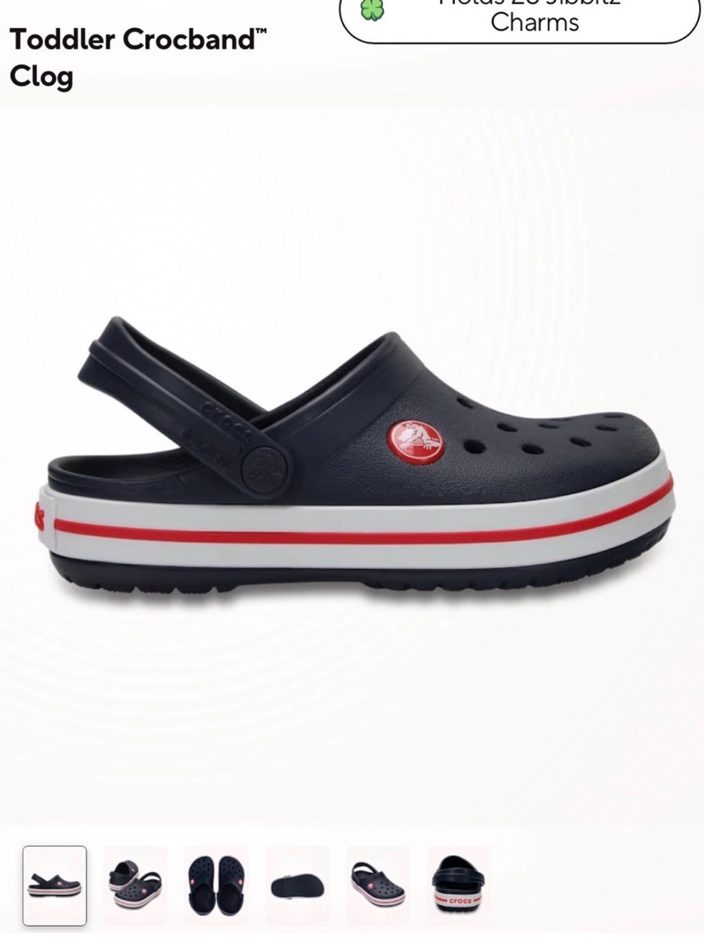 🩴 NWT CROCS Toddler/Kids Crocband™ Clog II - Navy - Size 6c